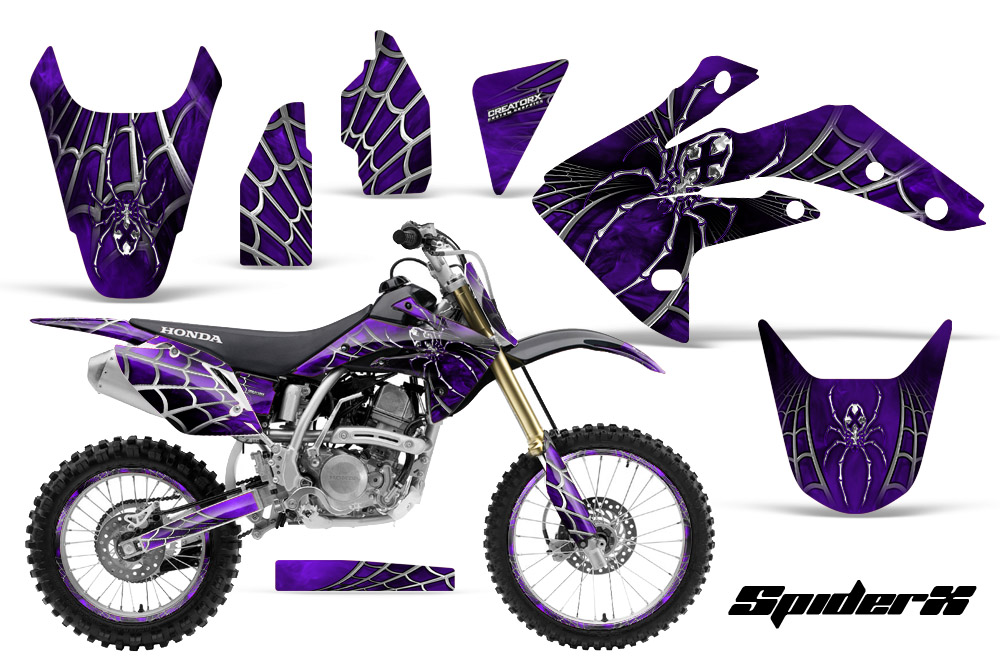 Honda CRF150R 07-10 Graphics Kit SpiderX Purple NP Rims